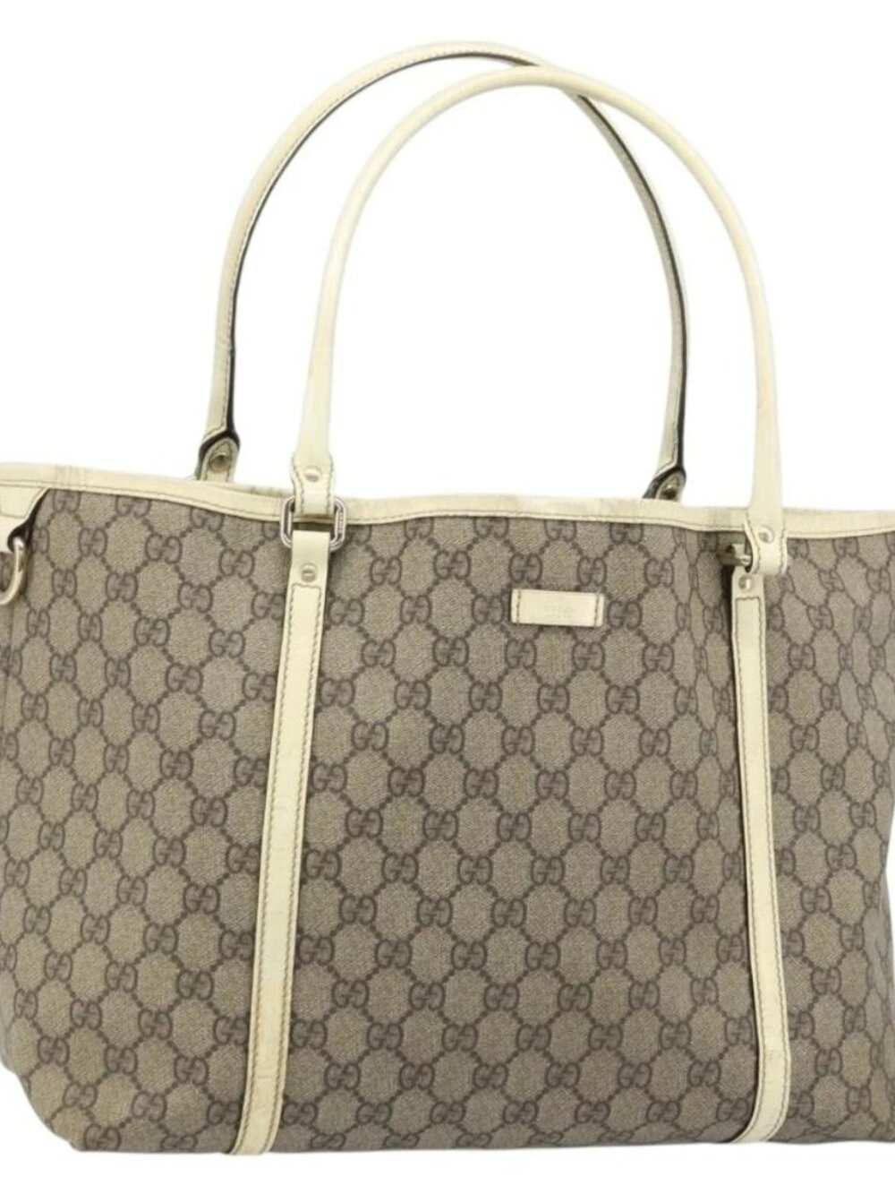 GUCCI GG Supreme Tote Bag PVC Beige Gold 197953 Auth ka2787 - Picture 1 of 15